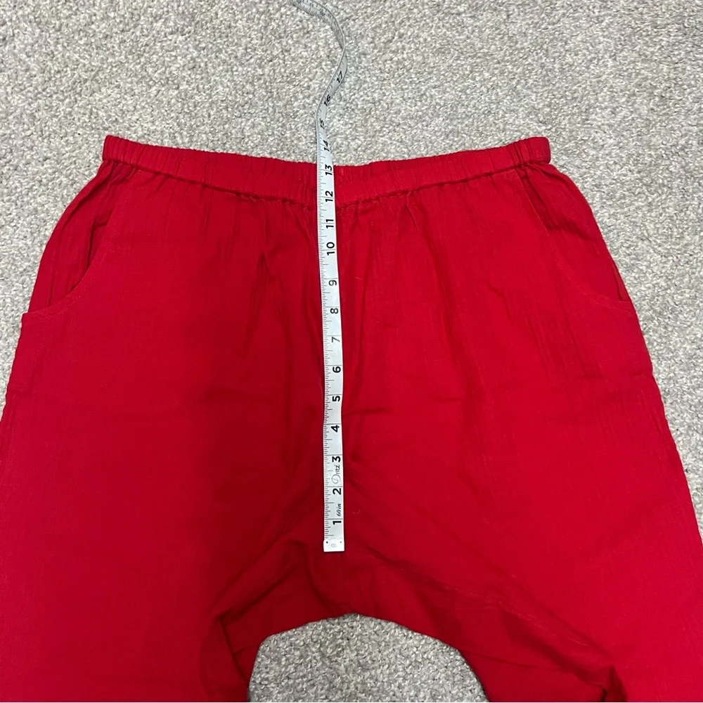 J Crew Relaxed Beach Pants Womens Large Red Airy Gauze BX630 Travel Cover Up NEW - Picture 4 of 11